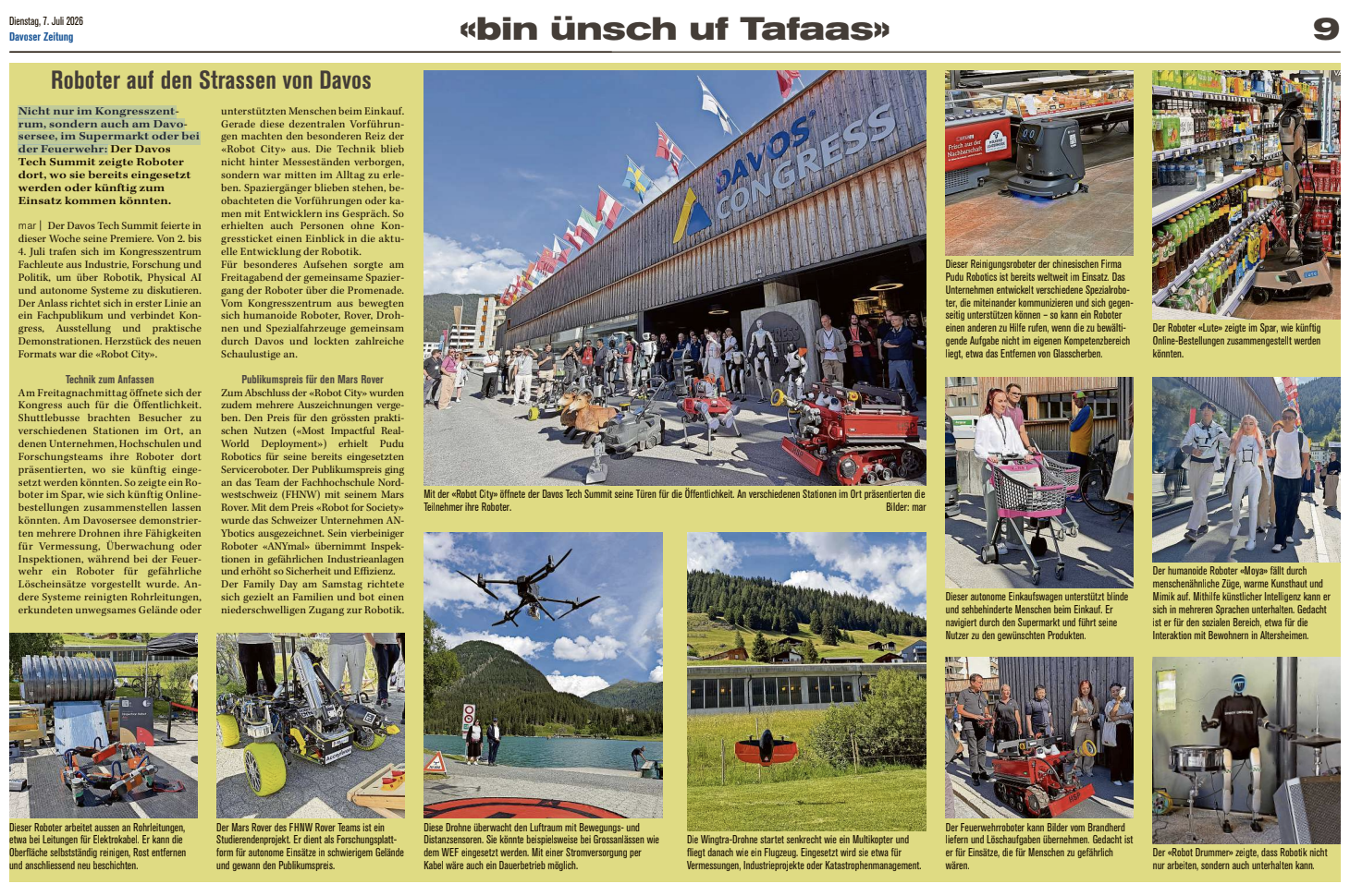 Roboter auf den Strassen von Davos
