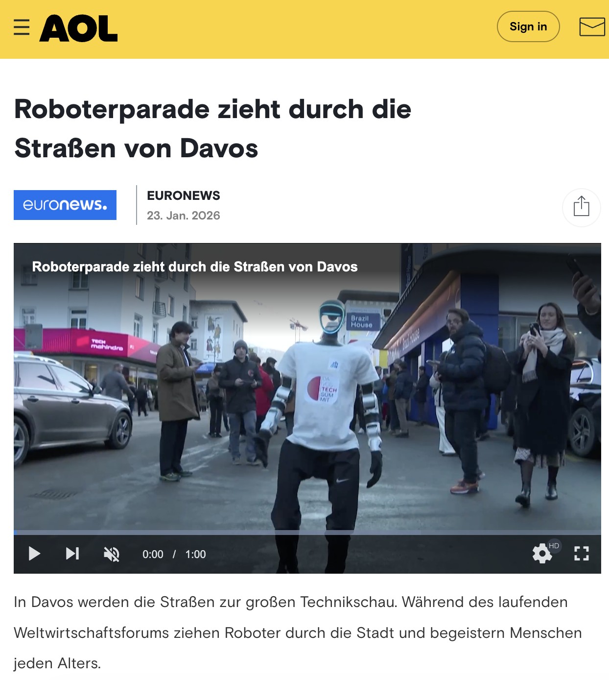 Roboterparade zieht durch die Straßen von Davos